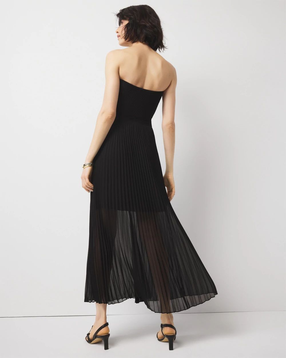 2912289 Black-White Pleated Skirt